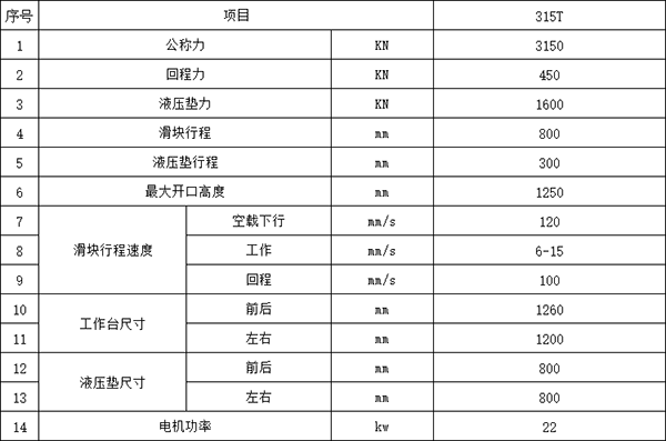 315吨框架式液压机